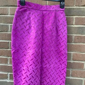 Andrew Marc Designer Pink Leather Skirt